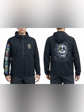 Under Armour Storm Day Of The Dead Jacket Full Zip Mens M Windbreaker Hooded
